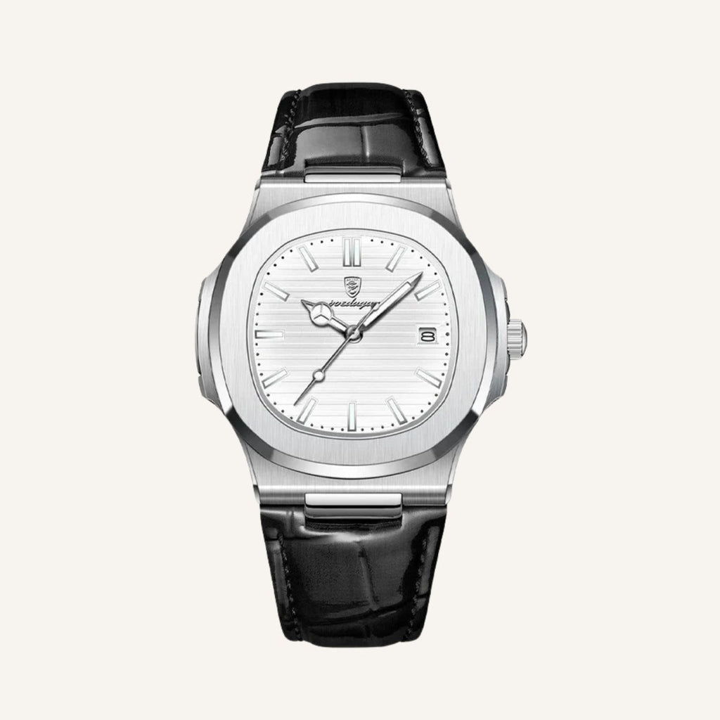 Montre Luxe en cuir noir