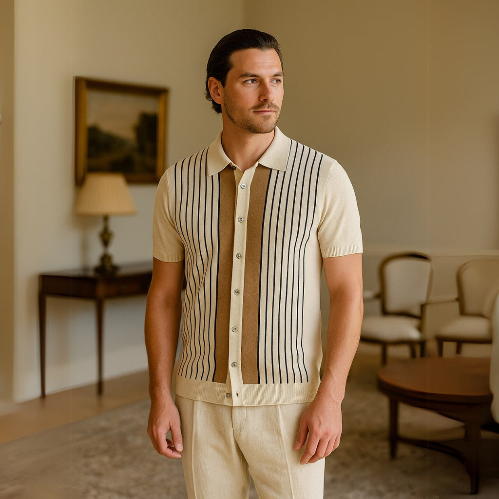 Polo Montelle en maille rayée