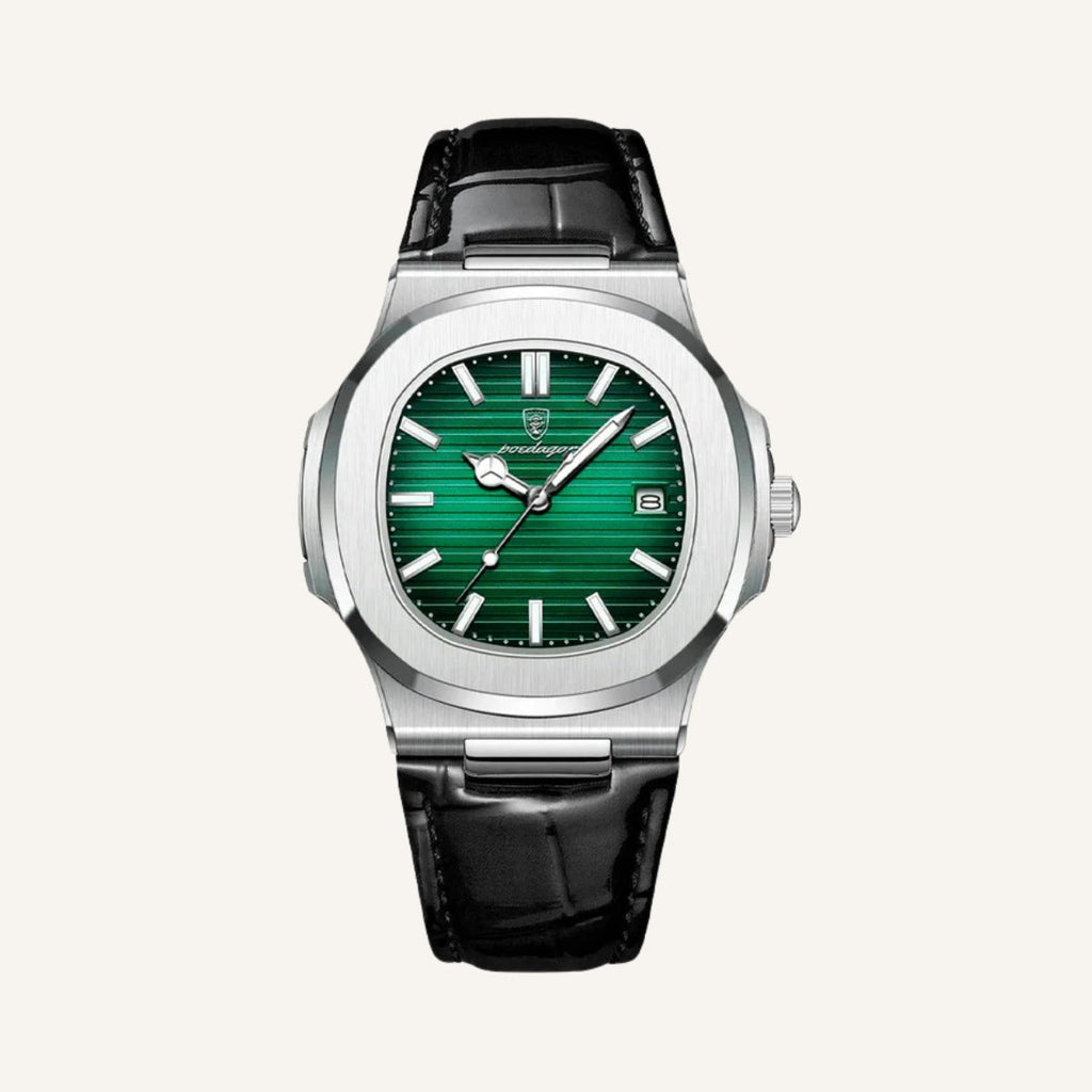 Montre Luxe en cuir noir