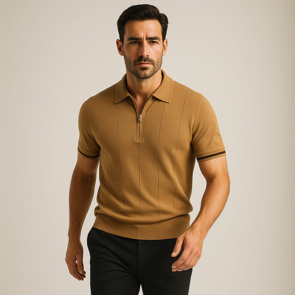 Polo Vissori pour homme à demi-fermeture éclair
