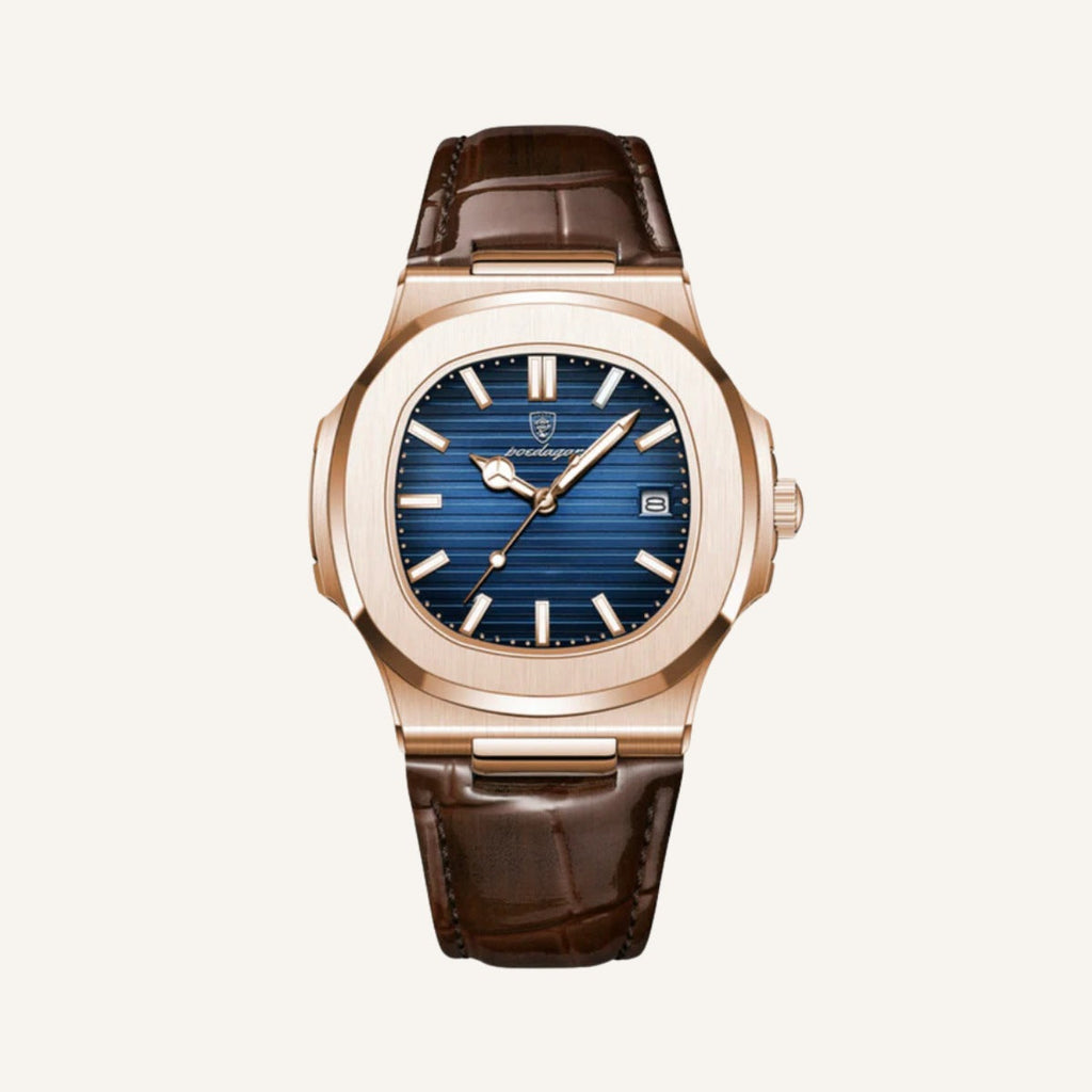Montre Luxe en cuir marron