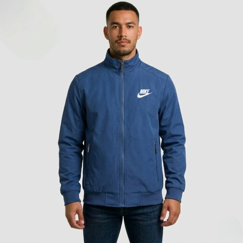 Veste classique à col montant zippé