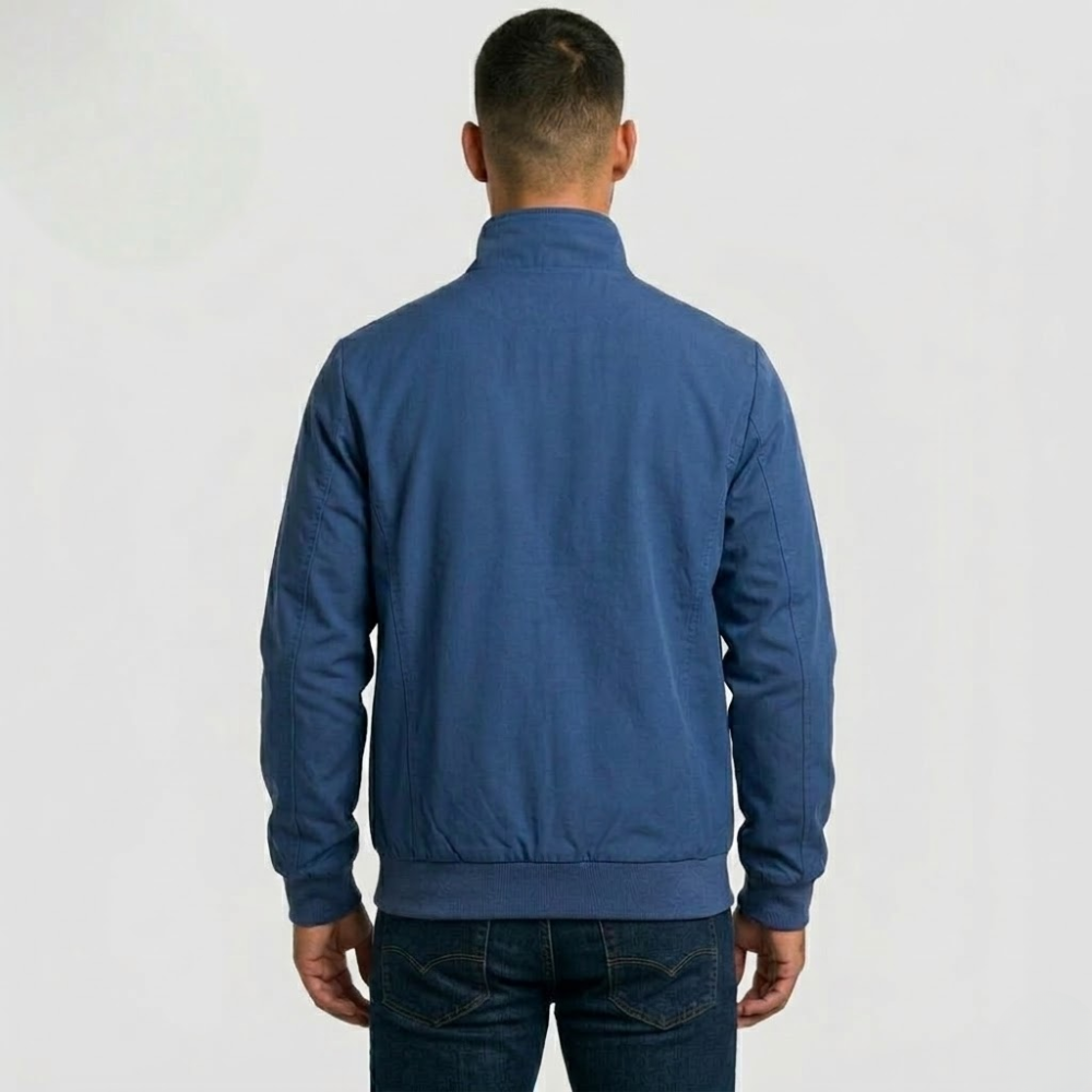 Veste classique à col montant zippé