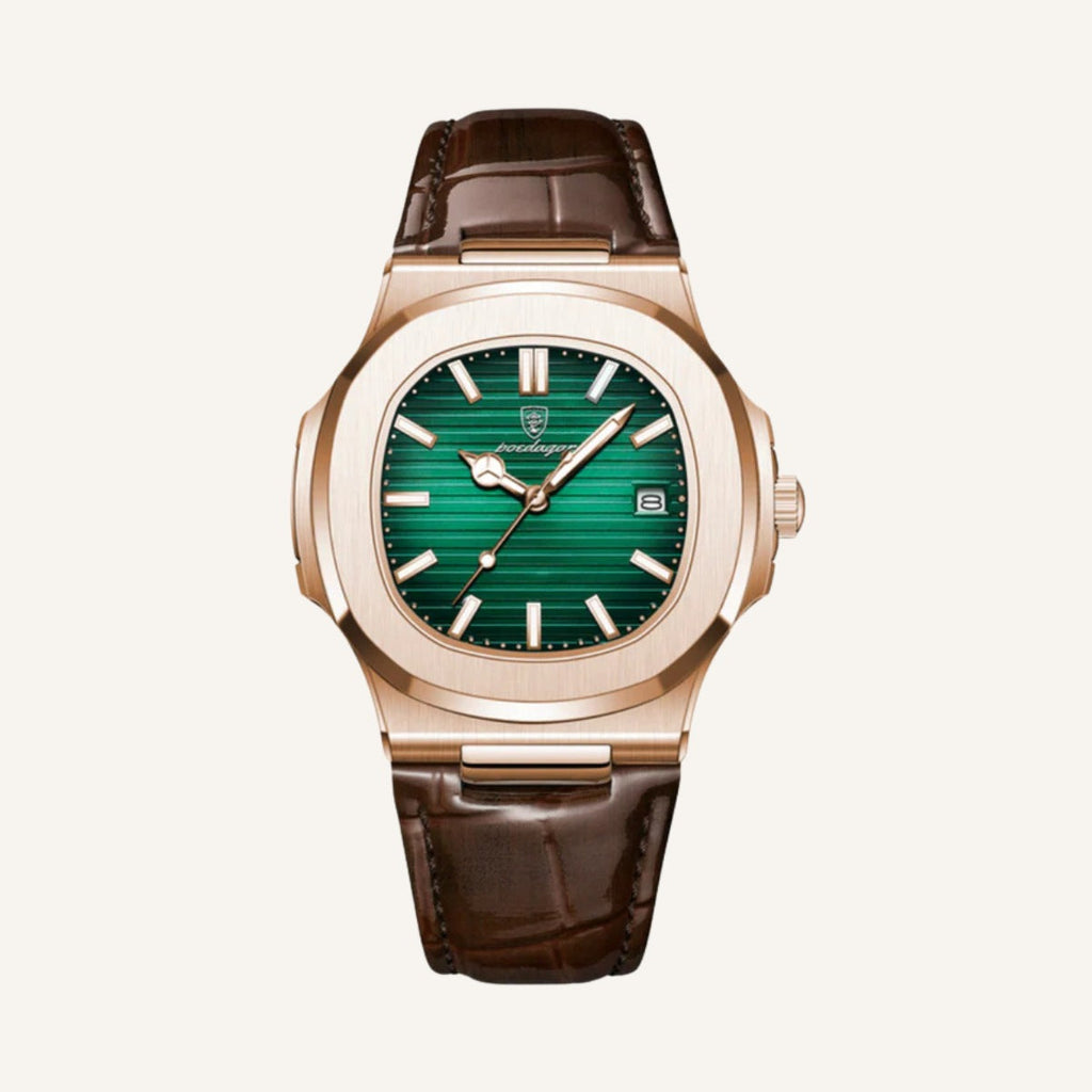 Montre Luxe en cuir marron