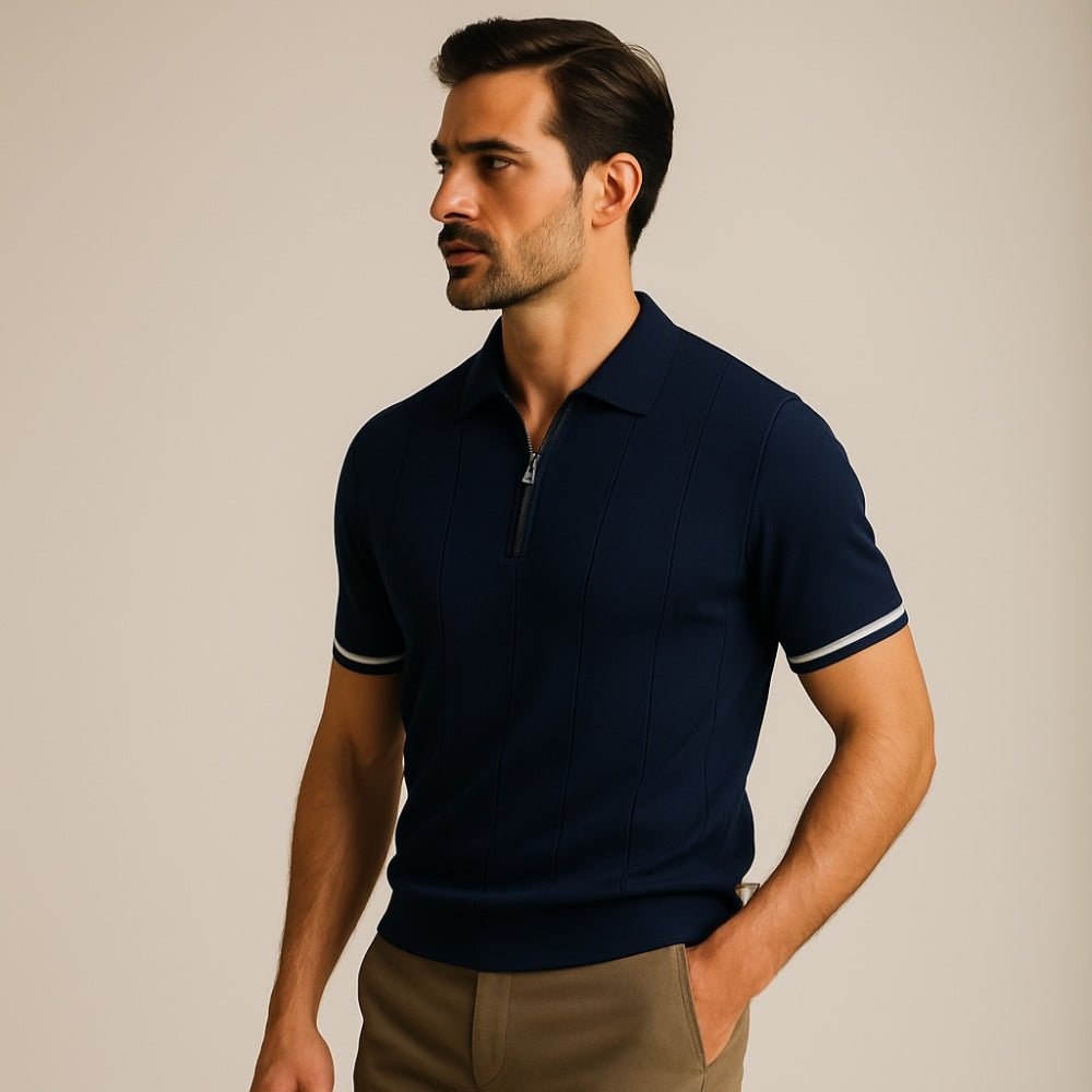 Polo Vissori pour homme à demi-fermeture éclair