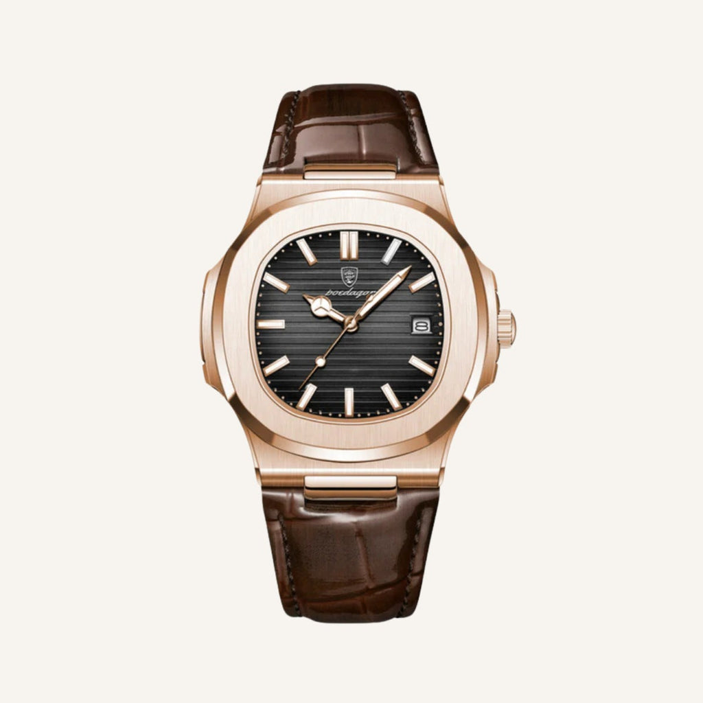 Montre Luxe en cuir marron