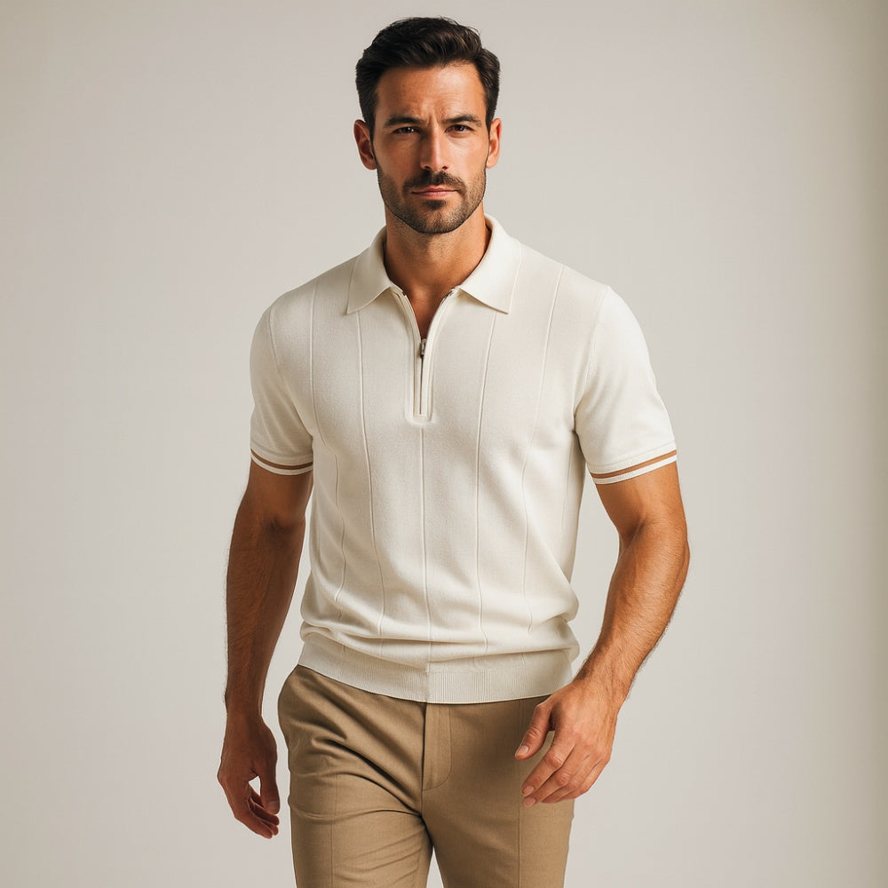 Polo Vissori pour homme à demi-fermeture éclair