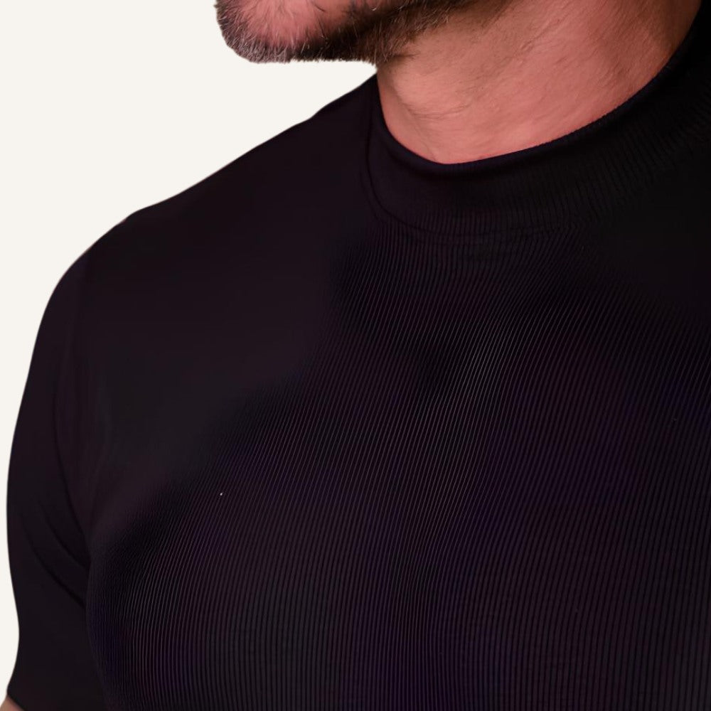 T-shirt Clarence pour homme à col haut côtelé